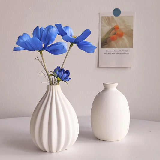 White Nordic Ceramic Vase