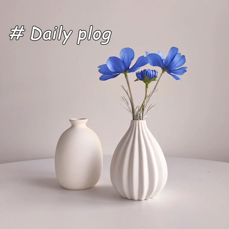 White Nordic Ceramic Vase