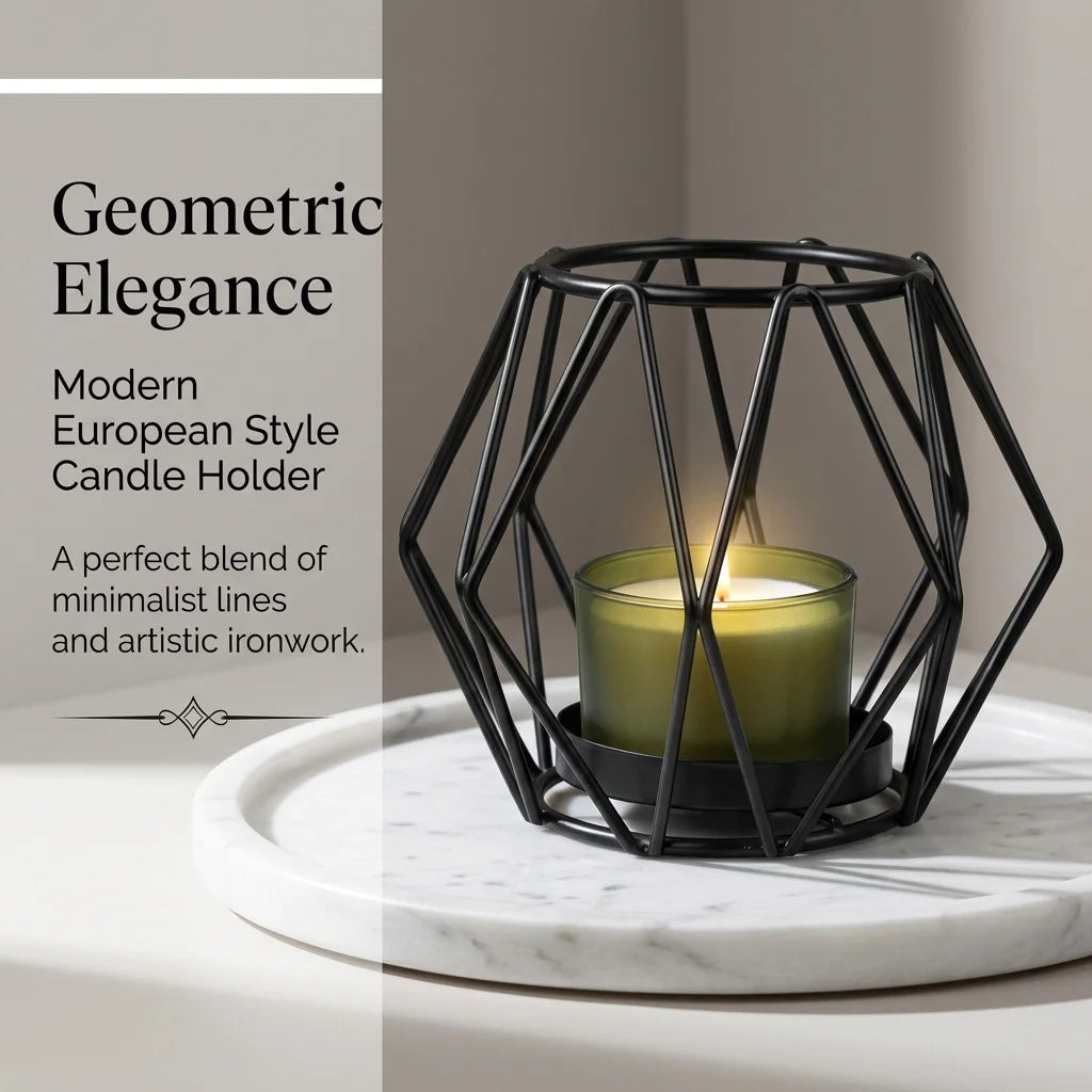 Geometric Wire Candle Holder