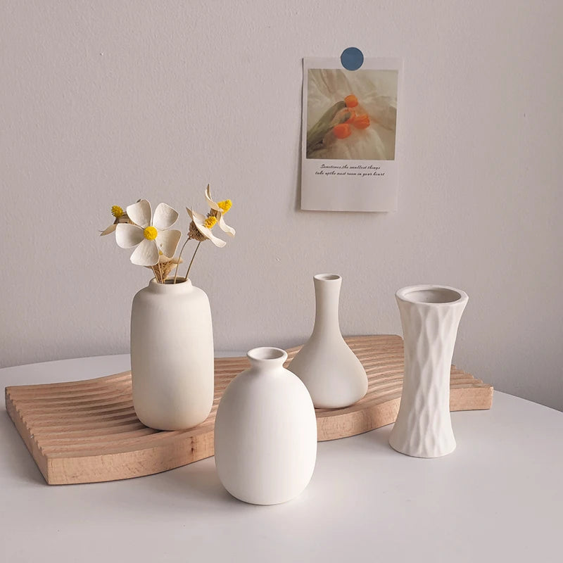 White Nordic Ceramic Vase