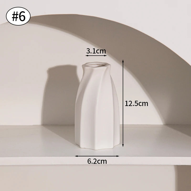 White Nordic Ceramic Vase