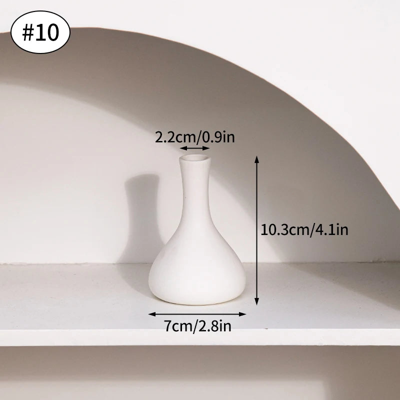 White Nordic Ceramic Vase