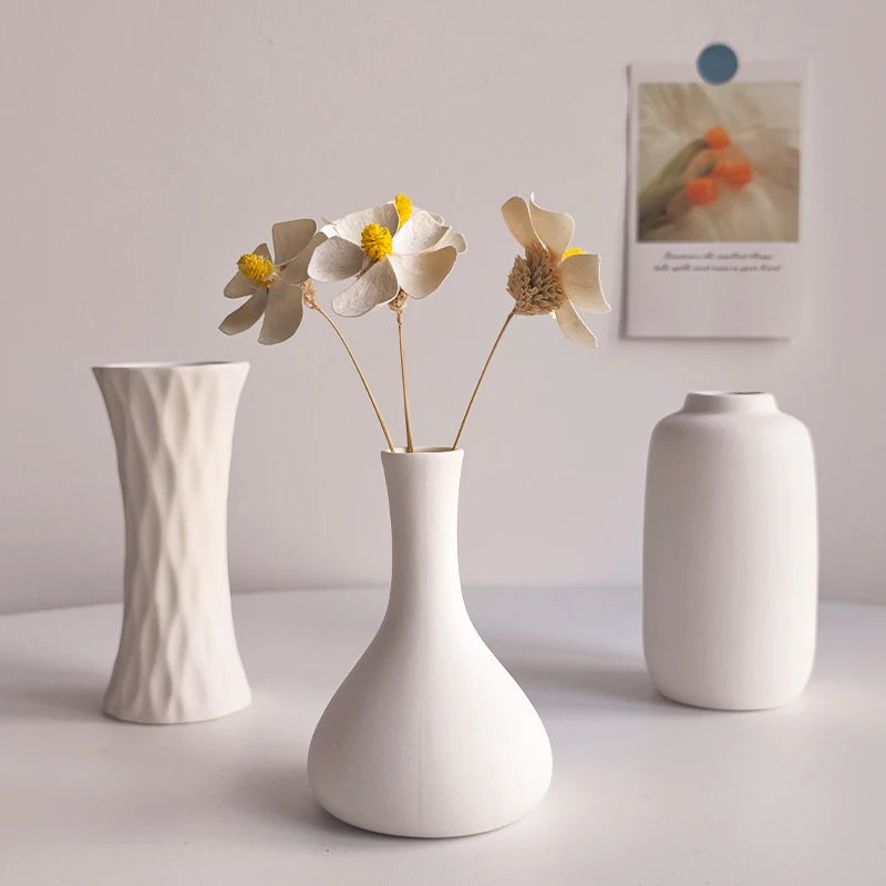 White Nordic Ceramic Vase