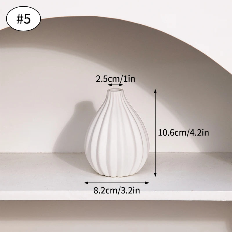 White Nordic Ceramic Vase