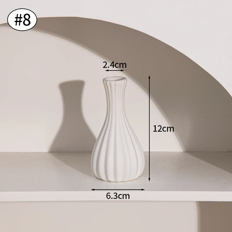 White Nordic Ceramic Vase